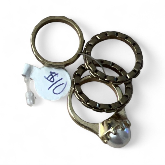 Gold and Silver Ring Set - Picture 2 of 2